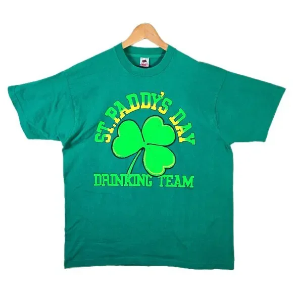 Vtg St Paddy's Day Drinking Team Single Stitch T-Shirt XXL USA Made St Patricks - Picture 1 of 9